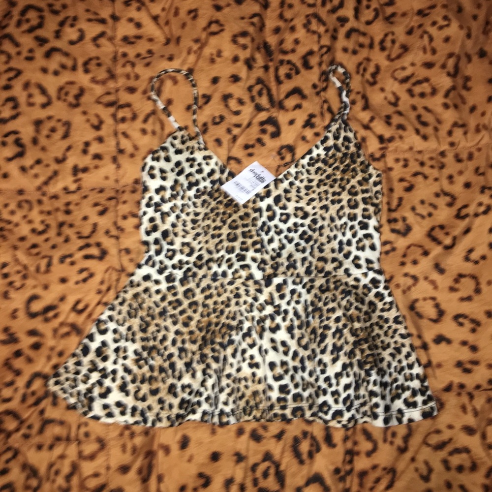 Charlotte Russe peplum cheetah top